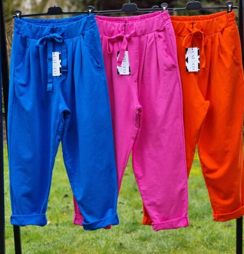 Sweatpants plain med lommer & bindebånd - One Size
